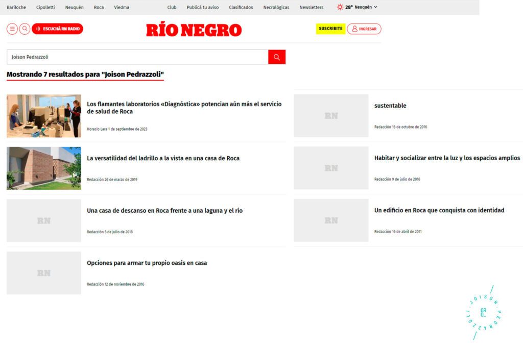 Joison.Pedrazzoli Arquitectos | Entrevistas en Diario Rio Negro